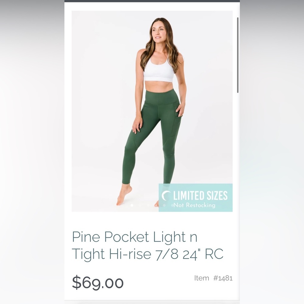 ZYIA pine green Light N Tight Hi-rise pocket 7/8 legging 24”